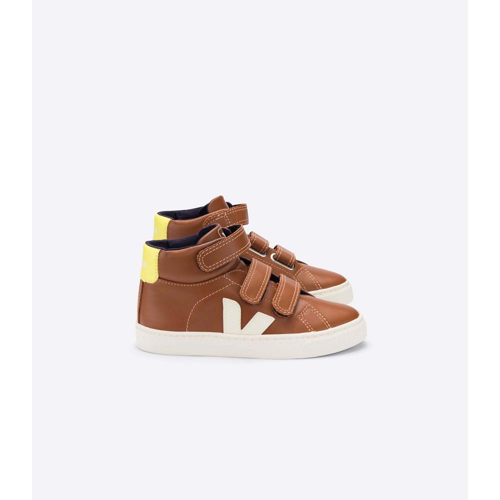 Veja ESPLAR MID LEATHER Hoog Kinderen Koffie | BE 678AHK